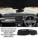 Flanellist armatuurlaua kate Dacia Duster 2024-2026 ja Dacia Bigster 2025-2027 jaoks, libisemisvastane ja peegeldusvastane armatuurlaua matt-kaitsja Flannel Mat RHD must