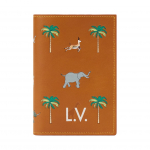 Louis Vuitton X The Darjeeling Limited Koost&ouml;&ouml; Metslooma Muster Kuldne Foolium Reljeefne Vasikanahast Passihoidja Meeste aksessuaarid Pruun M27998 Box(Basic Set+Box)