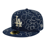 New Era 59FIFTY seeria lilleline tikandikujundus Los Angeles Dodgers pol&uuml;esterkiud baseballik&uuml;bar mehed ja naised sama stiil paarimudel tuminine 15146293 sinine