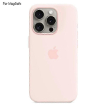 (Heleroosa) Iphone 15 Pro &uuml;mbris, &uuml;hildub Magsafe'iga, vedel silikoonist telefoni tagakaas [induktsioon Popover]_uisad Light Pink