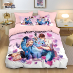 3 tk K-popi deemonik&uuml;ttide teemaline voodipesukomplekt &Uuml;he-/Kahekohaline/T&auml;iskasvanu/Kuninganna/Kuninga suurusega Huntrix K-popi kingitus lastele K-popi deemonik&uuml;tid Lapsed Duvet Cover Set&EU Single(135x200cm)