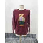 Naiste &uuml;mmarguse kaelusega kampsun karu tikandiga Vintage l&otilde;ige Vabaaja kolledži stiilis pullover Medium white