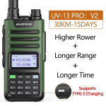 BaoFeng UV-13 PRO V1 V2 Suure V&otilde;imsusega Kahe Sagedusriba Raadiosaatja Type C Laadija 16 KM Pika Ulatusega UV13 Transiiver Amat&ouml;&ouml;r Kahesuunaline Raadio EURO