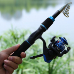 Lastele m&otilde;eldud metallist &otilde;ngeritv 1,6 m &otilde;ues&otilde;iduks m&otilde;eldud kerged kaasaskantavad kalastustarvete tarvikud sinine