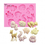 &Ouml;&ouml;kull Orav Hirv Silikoonist koogivorm Fondant Kommid &Scaron;okolaad isetegemise k&uuml;psetust&ouml;&ouml;riist roosa