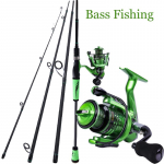 Bassip&uuml;&uuml;gikomplekt s&uuml;sinikkiust 4 sektsiooniga &otilde;ngeritv + p&uuml;&uuml;girulli spinning bassip&uuml;&uuml;giks 2.4mlug-gb3000 roheline