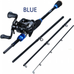 Magevee merevee &otilde;ngeritva rullide komplekt 1,8-2,1 M reisi&otilde;nge 12+1BB Baitcasting Reel Bass 1.8M Rod&Reel Left Hand sinine