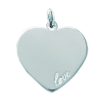 Les Tr&eacute;sors De Lily [C7251] - Pendentif Argent 'Love' argent&eacute; - 30x27 mm h&otilde;be
