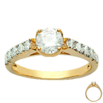 Bague Plaqu&eacute; Or 'Unique' blanc dor&eacute; - 6 mm 52 kuld