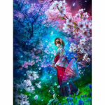 Teemanttikandid akr&uuml;&uuml;l Jaapani stiilis t&uuml;druku seinakleebis t&auml;ispuur Magamistoa sisekujundus otse tehases 20X30CM