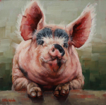 Pink Pigs teemanttikandid t&auml;ispuur, 5d isetehtud teemantmaal Abstraktne kunst ristpistes komplekt 30x30CM