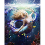 T&auml;ielik 5D Teemantmaal Fantaasia merineitsi Teemanttikandid Ristpistes Kodukaunistus K&auml;sitsi valmistatud 25x30cm