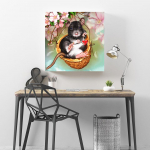 Teemanttikandid Hiir Teemantmaaling Loomade ristpistes t&auml;ispuurimine Rhinestones 30x30CM