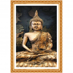 Religioosne Buddha ikoon Teemantmaal Ristportree T&auml;isteemantkivist tikandid inimesed 20X30CM