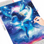 5D teemantmaal t&auml;isruudukujuline delfiinide kunstikomplektid teemanttikandid mosaiikristpistes 20X30CM