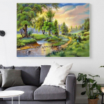 Teemanttikandid Lavastused Kunst k&auml;sit&ouml;&ouml; &Otilde;mbluskristall 5D DIY Teemantmaal T&auml;ispuurivaik Scenic K&auml;sitsi valmistatud 20X30CM
