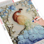 Teemantv&auml;rvimiskomplekt Loomade 5D DIY Teemanttikandid Ristpistes Paabulinnu pildid Rhinestones Mosaiik Kodukaunistus Full Round (20X30CM)