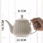 1000 ml Bone China kohvikann kontoriteekann keraamiline suure mahutavusega teekann filtriga Lihtne k&auml;sitsi valmistatud valge veekeetja