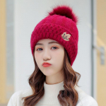 M&uuml;ts Naiste s&uuml;gis- ja talvised mudelid, k&otilde;ik sobivad pluss sametist paksendatud soojaga &otilde;pilaste k&otilde;rvakaitse k&uuml;lma kuu villane kootud m&uuml;ts One size