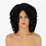 MISSQUEENi parukas L&uuml;hike lokkis punutud parukas, mis sobib mustadele naistele, k&uuml;ljeosa s&uuml;nteetiline keerutatud parukas tukkidega k&uuml;ljeosa gradientpruun