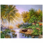 DIY 3D Teemantmaal Maastiku Tikand Ristk&auml;sit&ouml;&ouml; Kodukaunistus Full Round 20x25CM