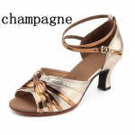 Uus mood Satiin Naiste naiste Tango ballisaali kontsad Naiste tantsukingad Moodsad ladina salsa kingad T&uuml;drukute ruudukujulised kontsad Sandaalid 39 &scaron;ampanjav&auml;rvi