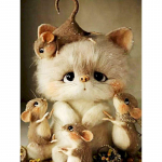 5D DIY teemantmaalimise komplekt Armas kassi teemanttikandid Ristpistes Loomade kividest mosaiik seinakunst Full Round 20x30CM