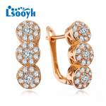 LSOOYH Clip K&otilde;rvar&otilde;ngad Roosa kullav&auml;rvi Moodne k&otilde;rvar&otilde;ngas Naistele Geomeetria Cubic Zirconia Stud K&otilde;rvar&otilde;ngad Ehted A