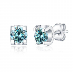 BagueRingeni sinine roheline v&auml;rv Moissanite k&otilde;rvar&otilde;ngad 925 Sterling h&otilde;be 1 kat loodud teemant ehted pulmapeo aastap&auml;eva kingitus 1 Carat sinine