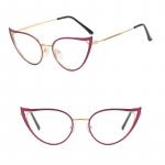 Metallist Cat Eye Anti-sinine hele prillide raam 2023 New Ins Naiste Euroopa ja Ameerika &Uuml;hendriigid Fashion Trend Metal Flat Prills