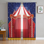 Akrobaatiline v&auml;litsirkusstaar Retro stiilis t&uuml;llkardinad elutoa kaunistamiseks &scaron;ifoonist Sheer Voile k&ouml;&ouml;gi magamistoa kardin 1 PCS W100XH250cm