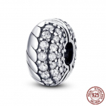 H&otilde;bedane Kinnitus P&auml;ris 925 H&otilde;bedane CZ Tsirkoon Pave Mustriga Klamber Daisy Beads Stopper Fit Moe stiil K&auml;ev&otilde;ru Charms Ehted