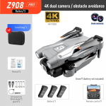 2024. aasta uus Z908 Pro MAX Drone 4K HD Professional ESC kahe kaameraga optilise voolu positsioneerimine tuulekindel 2,4G WIFI takistuste v&auml;ltimise nelikkopter Dual 4K 3B Gray