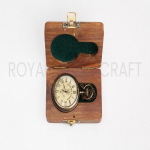 Stiilne taskukell Victorian Brass London 1876 Steampunk kettpatarei puidust karbiga