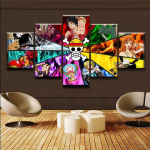 Modulaarne sein elutoa jaoks Dekoratiivne raamistik Populaarne 5 paneeliga &uuml;hes t&uuml;kis tegelaskujuga foto HD plakat L&otilde;uend Pildid Maalimine 40x60cm*2 40x80cm*2 40x100cm*1