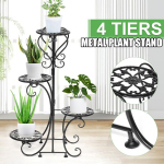 4 rehvi metallist lillehoidja taimealus Mitme lillealuse bonsai vitriin riiul Aed sise&otilde;u r&otilde;du potti taimede riiulid must