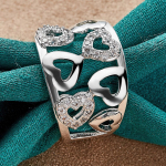 925 Sterling h&otilde;bedane &otilde;&otilde;nes, sileda s&uuml;damega tsirkoon amulett 7 8 9 10 s&otilde;rmus naistele Ehted 7