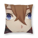 Childe Genshin Impact Square padjap&uuml;&uuml;r pol&uuml;ester linane samettr&uuml;kiga t&otilde;mblukuga dekooriga padjap&uuml;&uuml;r diivan istme padja kate 30x30cm