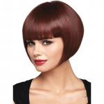 Naiste s&uuml;nteetiline parukas naistele l&uuml;hikeste bob-juuste ja punase veinipruuni parukaga igap&auml;evaseks kasutamiseks k&otilde;rge temperatuuriga kiust parukad tumepunane