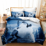 3D hundimustriga voodipesukomplekt Luksuslik HD-printimine tekikott 2/3 loomade printimisega poistetuba DE135 * 200 t&auml;issuuruses kodukaunistuse komplekt DE 100x135cm