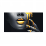 Aafrika naiste seksikate huultega l&otilde;uendimaali plakatid ja prindid, kuldsed vedelad huuled, seinakunst elutoa kodukaunistuseks 70x140cm No Frame