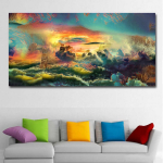 P&auml;ikeseloojangu abstraktne maastik Suur 5D DIY Teemantmaal T&auml;isringi puur Tikand &uuml;mmargune mosaiik N&auml;put&ouml;&ouml; Kodukaunistus AA2581 30x60CM