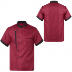 Meeste naiste unisex l&uuml;hikeste varrukatega peakoka mantel hingav n&ouml;&ouml;p Cook jope pagari&auml;ri s&ouml;&ouml;kla restoran hotell k&ouml;&ouml;k vormiriietus M punane