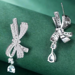 925 Sterling Silver, 3x pirnil&otilde;ikeline 3 katene v&auml;ljam&otilde;eldud vibus&otilde;lmega loodud moissanite rippk&otilde;rvar&otilde;ngad naistele kingitus