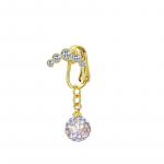 Euroopa ja Ameerika liblikas tsirkoonist topelt virsikuv&auml;rvi s&uuml;dame nabar&otilde;ngas, 5 puuriteraga vaba perforatsiooniga pehme keraamiline kuulripats naba naba