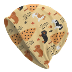 Cavalier King Charlesi spanjel S&uuml;gisel Koljud M&uuml;tsid Unisex Naiste Talvine Lontis M&uuml;ts Koomiks Koera Kudumism&uuml;ts Suusatamiseks Skullies Beanie Hat