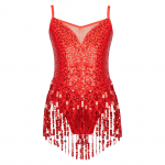 T&uuml;drukute s&auml;delev litritega tuttidega ladina tantsukost&uuml;&uuml;m lastele Tango Rumba tantsuriided 5-6 Years punane