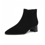 Krazing Pot Cow Suede Talvine &Uuml;mmargune Toe Med Heels Chelsea Saapad Naiste T&otilde;mblukk Suur 42 Briti Kooli poolsaapad 42 must