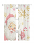 J&otilde;ulud Roosa Vanamees Lumehelbekommid Kardinad T&uuml;llkardinad elutuppa K&ouml;&ouml;gi akende hooldused Voile kardinad W135CM x H60CM