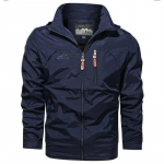 Meeste veekindel s&otilde;jav&auml;eline kapuutsiga jakk taktikaline jakk, lukuga, vabaaja kottis plusssuuruses M sinine